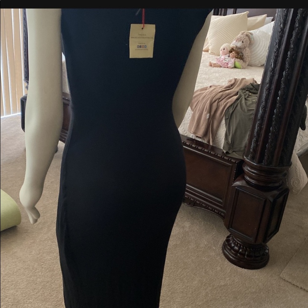 Black cocktail cotton dress